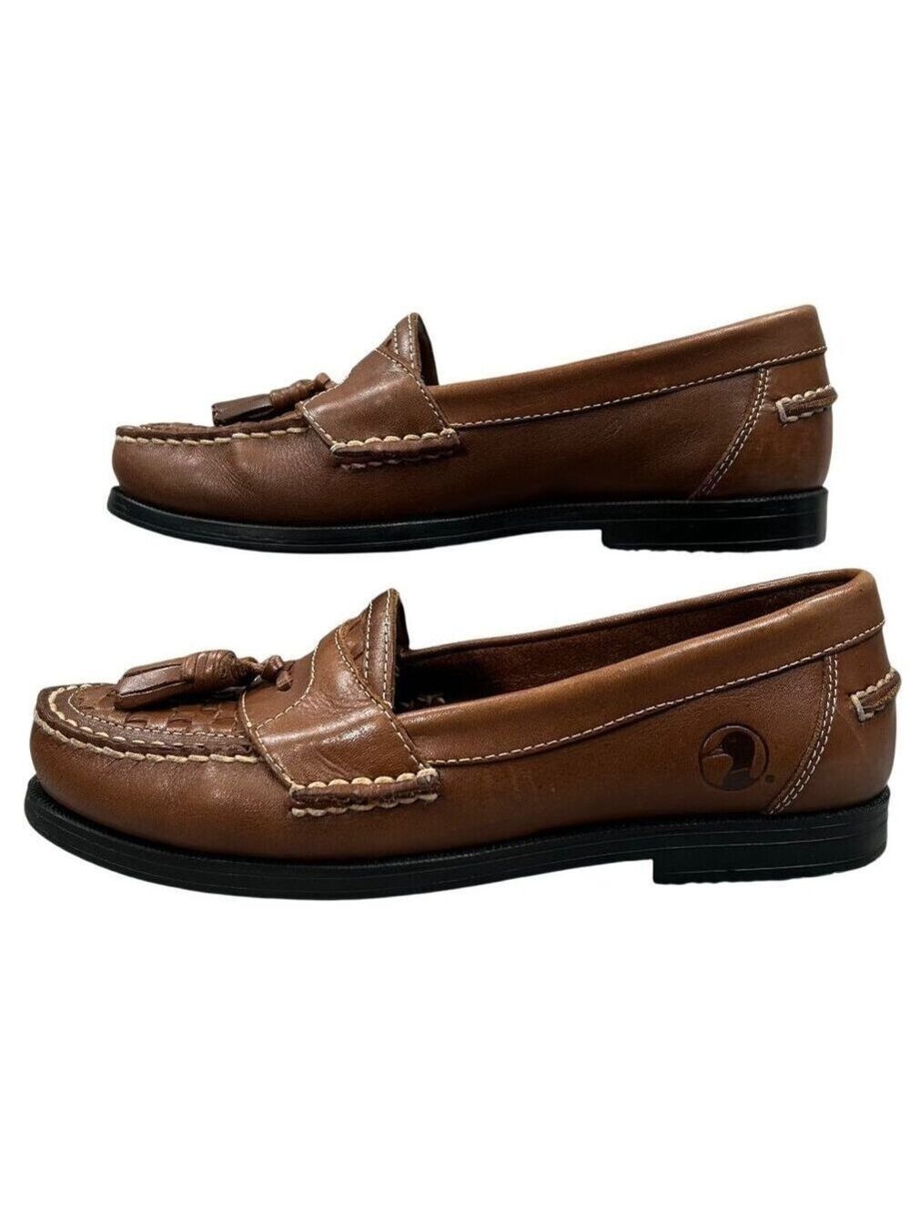 Duck Head Brand Co. Men's Brown Leather Kiltie Tassel Loafers Size 8